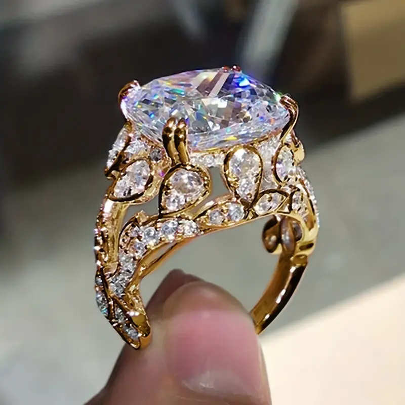 Bague cristal brillant en or vintage